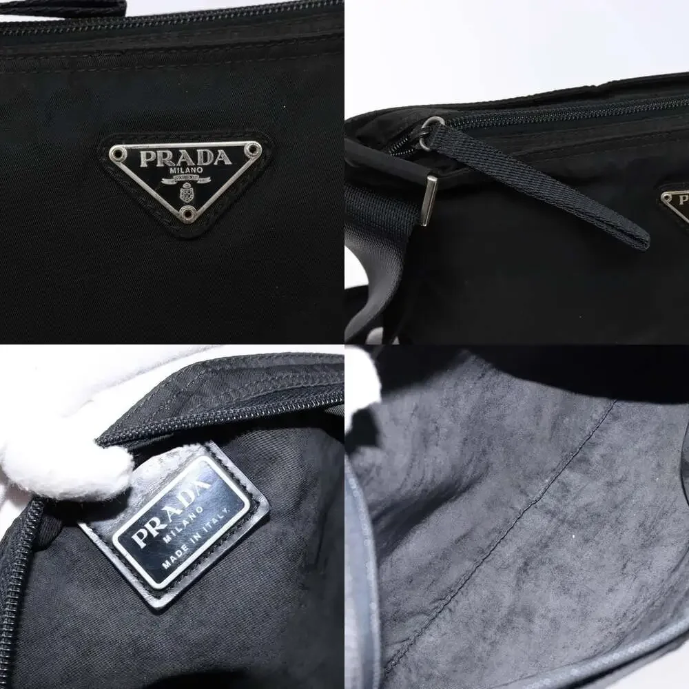 PRADA Shoulder Bag Nylon Black Silver - Picture 11 of 12